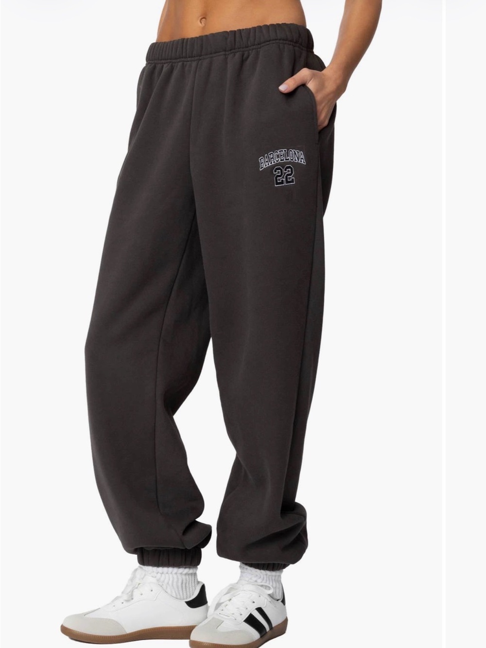 EDIKTED Relaxed Jogger Sweatpants with Barcelona Logo